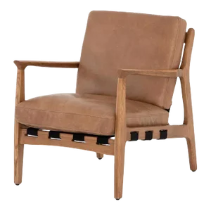 Four Hands Silas Chair, Patina Copper Leather