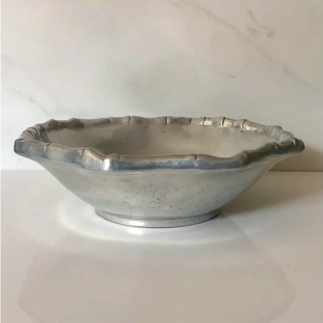 This wonderful Vintage Mariposa Pewter Serving Dish / Bowl With Bamboo Design was made in 1996 and produced in Mexico....