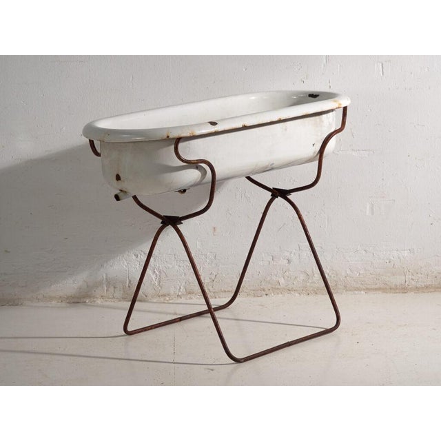 Black Bathtub in Enamelled Iron Central Europe, 1950 For Sale - Image 8 of 12