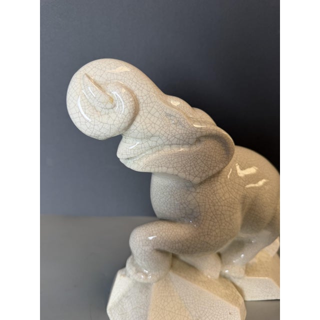 Art Deco Craquele Ceramic Elephant, 1920s-1940s For Sale - Image 3 of 9
