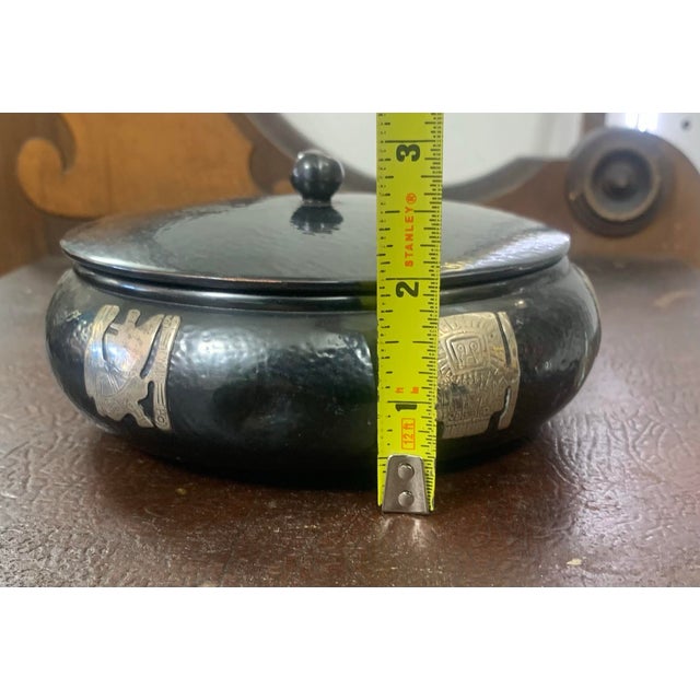 Vintage Hammered Copper & Sterling Silver Trinket Box | Pre-Columbian Incan–Moche Style For Sale - Image 9 of 12