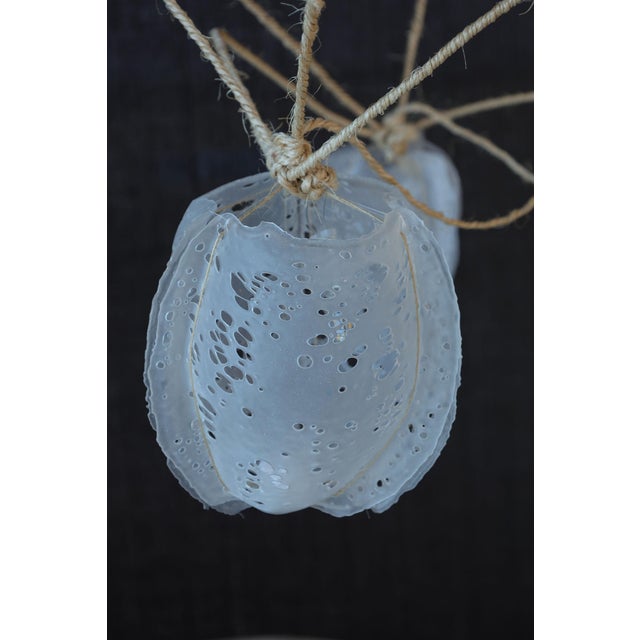 Manolito & Manolito "Ouef De Selenite" Custom Blown Glass and Rope Chandelier For Sale - Image 4 of 10
