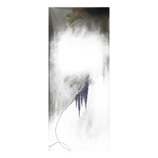 Silver Leaf Chinoiserie Hand-Painted Wisteria Wall Panels (Set of 2) For Sale
