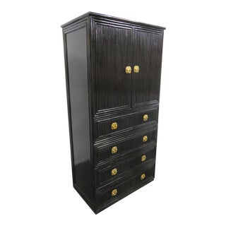 Mid Century Ebonized Lacquered Wardrobe For Sale