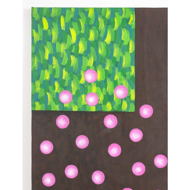 Domenick Capobianco (American, b. 1928), Abstract Composition, Oil on Canvas, brown ground with green squares in corners,...