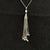 2010s Diamond Necklace 18 Karat Gold Tassel Pendant Women Certified For Sale - Image 5 of 8