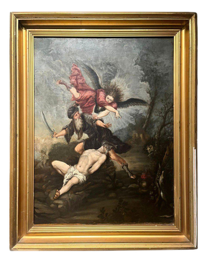 Tuscan School Artist, Sacrifice of Isaac, Oil on Canvas, Late 17th Century, Framed