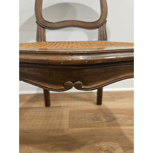 1950s Italian Hand Caned Yoke Back Chair For Sale - Image 9 of 10