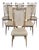 High-Backed Chairs with Cream-Colored Faux Leather Upholstery, 1950s, Set of 6 For Sale