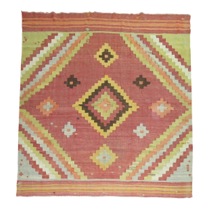 Square Vintage Turkish Kilim 8'2'' X 8'7''
