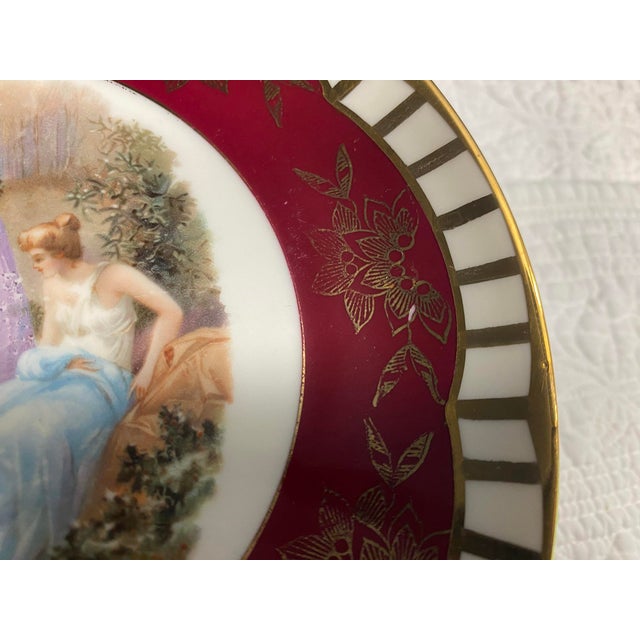 1940's Mythological Scene Plates, Cico Bavaria Germany, Ruby & Gold, Set of 6 For Sale - Image 17 of 17