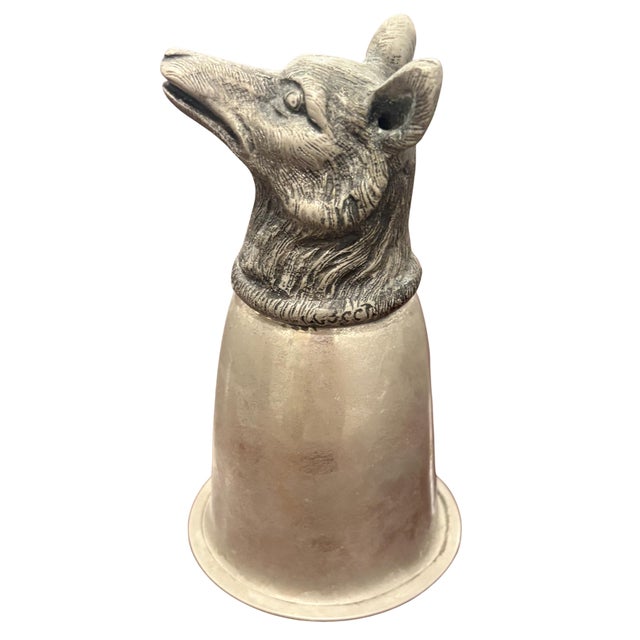 Traditional Vintage Gucci Silver-Tone Fox Head Stirrup Cup For Sale - Image 3 of 8