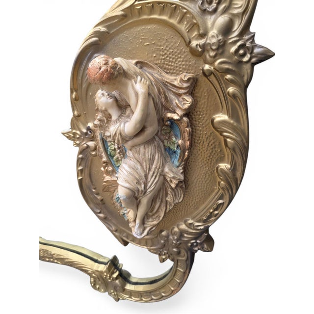 Vintage French Rococo Louis XV Style Gold Wall Mantle Mirror For Sale - Image 4 of 5