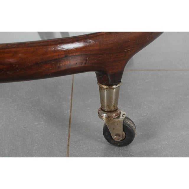Mid-Century Glass and Curved Wood Bar Cart by Cesare Lacca, Italy, 1950s For Sale - Image 10 of 15