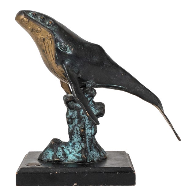 Late 20th Century Spi Bronze Finish Humpback Whale Sculpture For Sale
