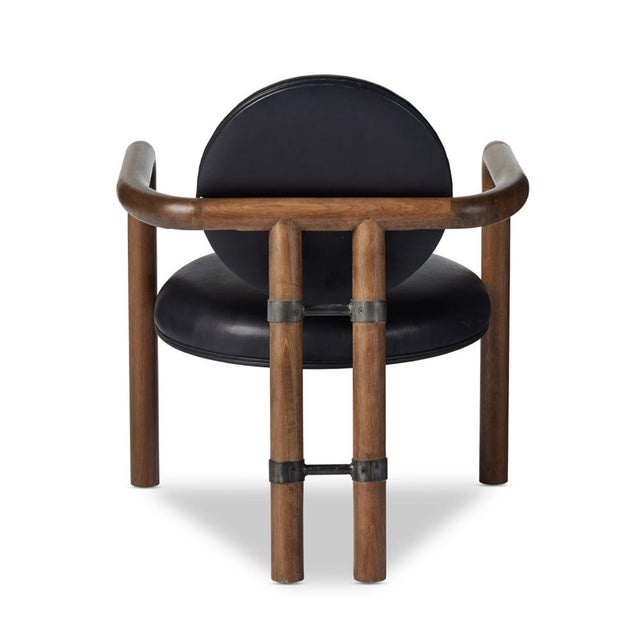 Four Hands Bria Chair, Heirloom Black Leather For Sale - Image 9 of 12