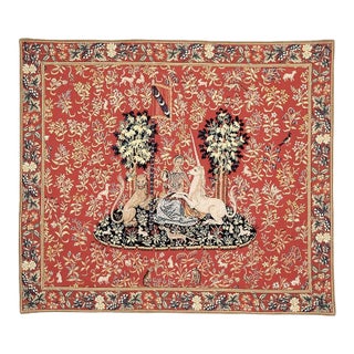 Lady With the Unicorn - Sight Loom Woven Tapestry - 132 X 150 Cm (4'4" X 4'11") - Requires Rod Size 4 For Sale