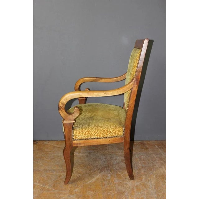 Wood Set of Restoration Walnut Armchairs For Sale - Image 7 of 12