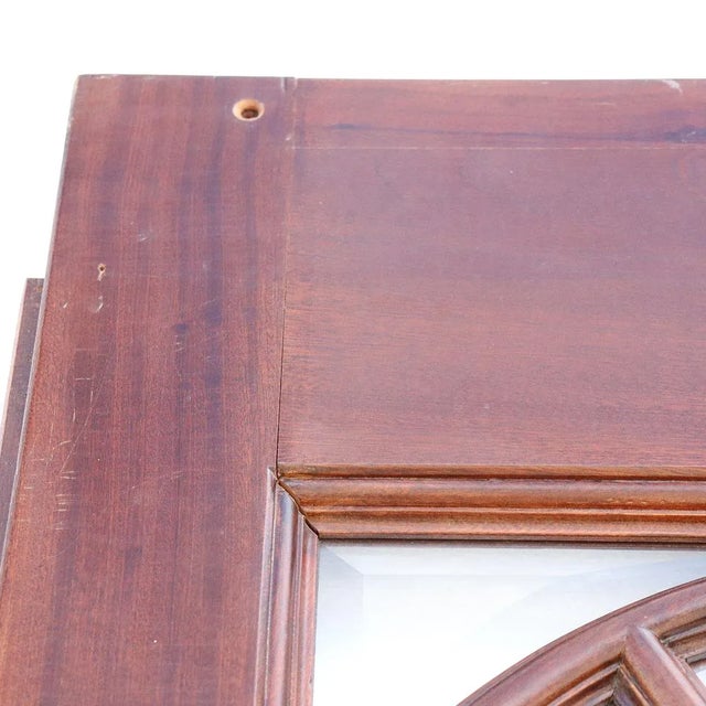 Pair Vintage Solid Mahogany and Beveled Glass Interior Room Divider Doors For Sale - Image 12 of 13