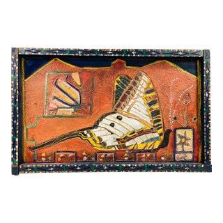 Overscale Butterfly Painting Signed William Bailey Dix For Sale