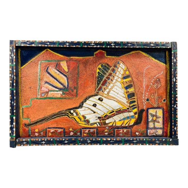 Overscale Butterfly Painting Signed William Bailey Dix For Sale