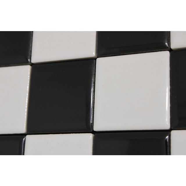 Carvers Guild Whimsical Black & White Checkered Tile Mirror For Sale - Image 9 of 11