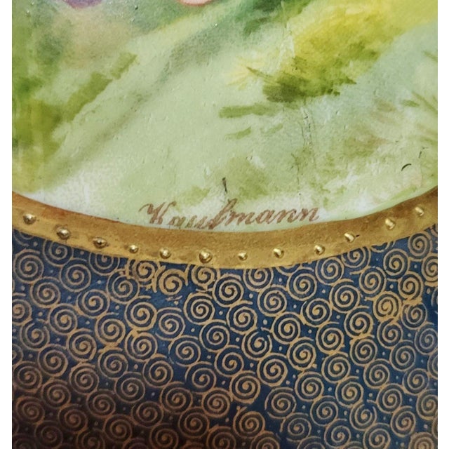 Pair Antique Austrian Royal Vienna Porcelain Vase Lamps by Kaufmann For Sale - Image 9 of 12