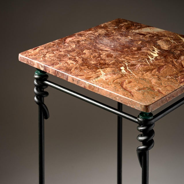 Vintage French Side Table, Iron and Marble For Sale - Image 4 of 9