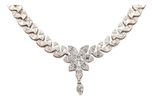 18k (750) Natural White Diamond Necklace
