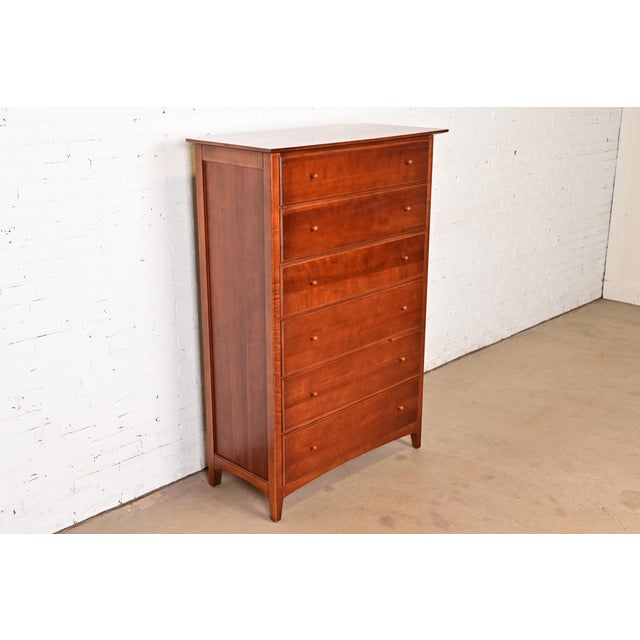 Thomasville Arts & Crafts Shaker Cherry Wood Highboy Dresser For Sale - Image 14 of 14