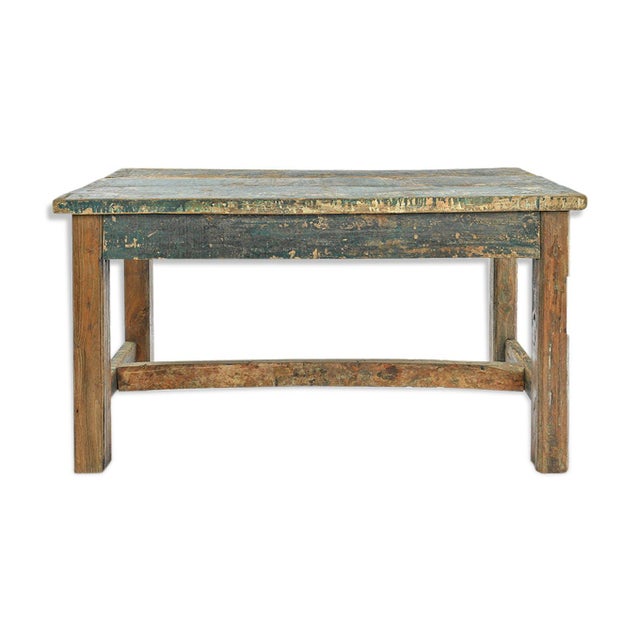 Wood Skated Wooden Dining Table, 1940s For Sale - Image 7 of 7