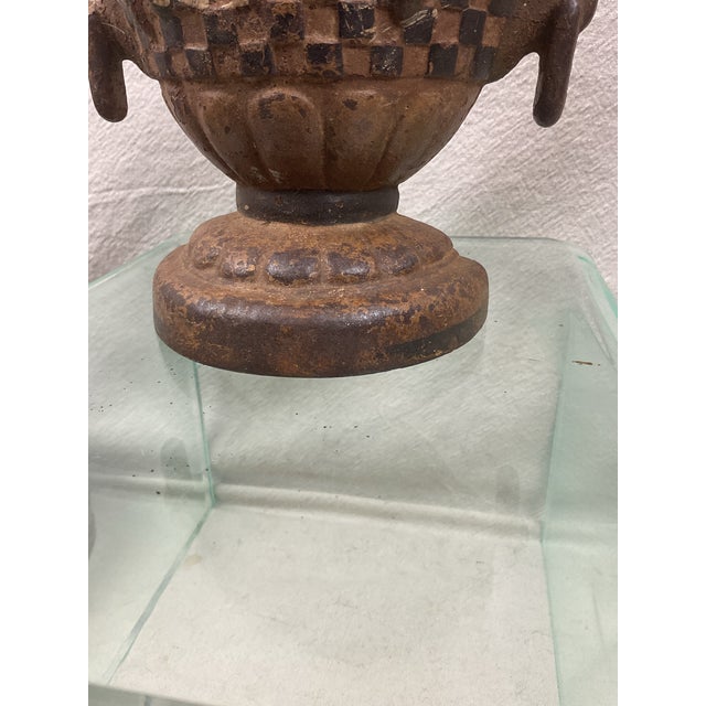 American Antique Cast Iron Flower Basket Doorsop For Sale - Image 3 of 8