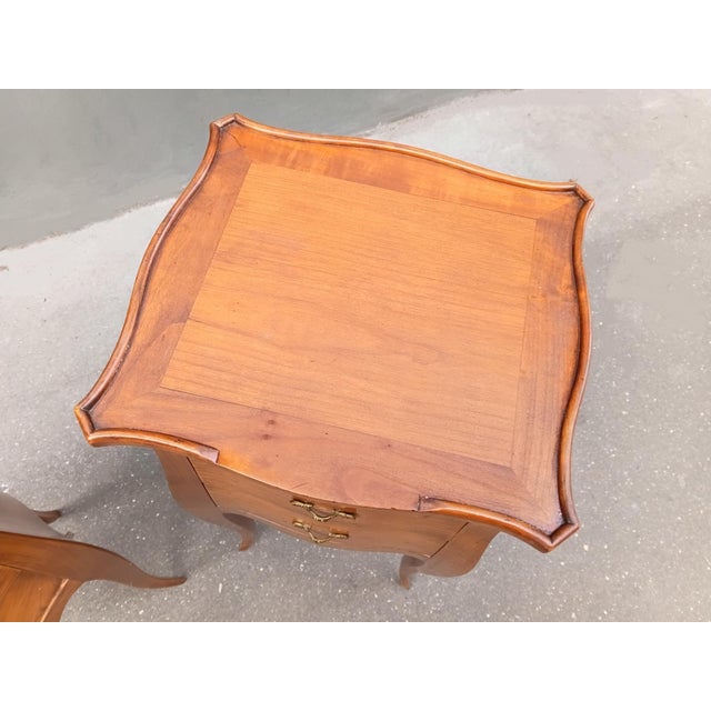 1950s Set of Two French Louis XV Style Nightstands. For Sale - Image 9 of 12