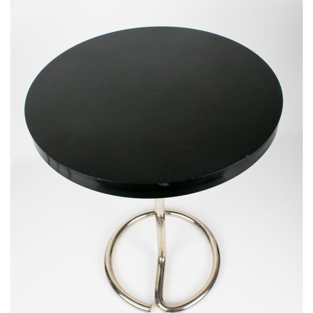 Metal Art Deco Side Tables by René Herbst, Chrome & Bakelite, Circa 1935 For Sale - Image 7 of 18
