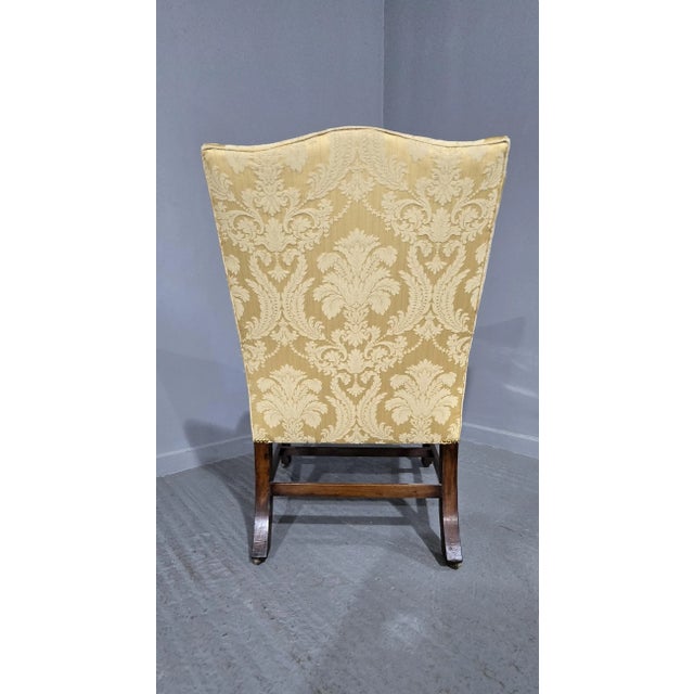 Wood Antique Georgian Gainsborough Library Chair, 1910 For Sale - Image 7 of 8