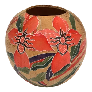 1980’s Handcrafted Painted Malaysian Vase