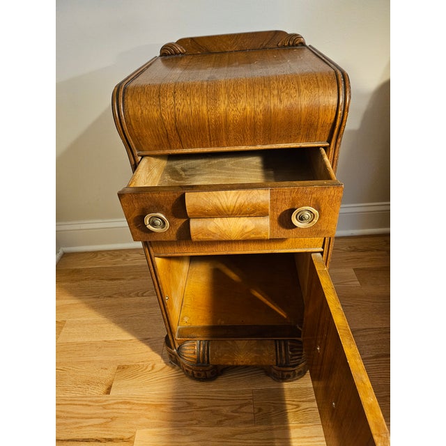 1940s Art Deco Waterfall Nightstand Chairish