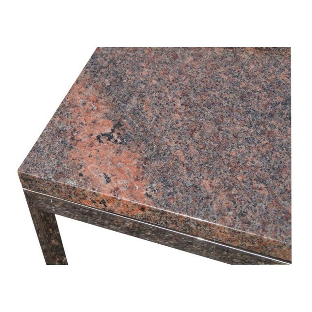 Rectangular Granite and Chrome Coffee Table For Sale - Image 4 of 5