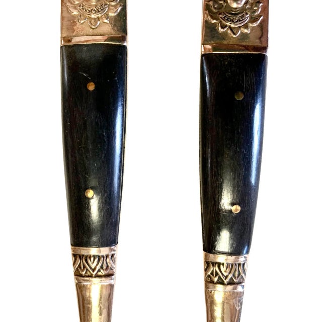 1960's Siam Thailand Rosewood & Brass Flatware Set - 132 Pcs. For Sale In Chicago - Image 6 of 12
