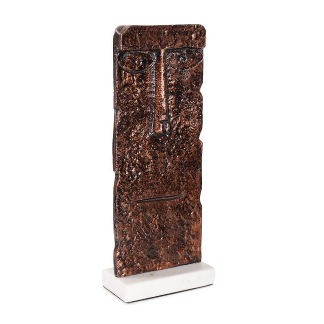 Modern Man Sculpture in Aluminum with Marble Base- Tall For Sale - Image 9 of 11