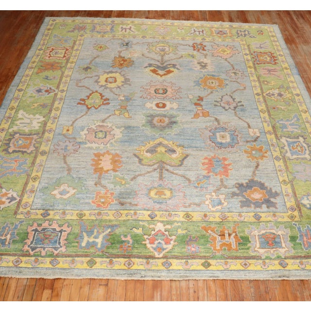 Early 21st Century Vintage Inspired Turkish Oushak, 10'4' X 13'7'' For Sale In New York - Image 6 of 12