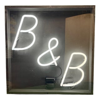 Large B&B Bed & Breakfast Neon Sign, 1980s For Sale