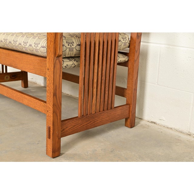 Stickley Mission Oak Arts & Crafts Spindle Benches or Settees, Pair For Sale - Image 9 of 14