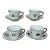 Bernardaud Ithaque Platinum Cup & Saucer Sets Limoges Porcelain O. Gagnere - 4 Sets For Sale