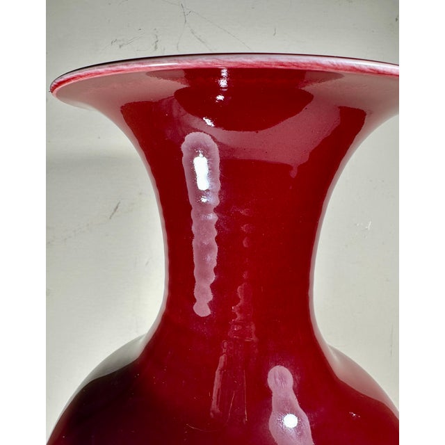 Ceramic Chinese Qing Dynasty Sang De Boeuf Bulbous Vase For Sale - Image 7 of 9