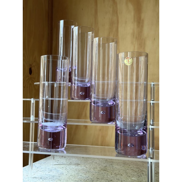 Mid-Century Modern West German Alexandrite Glass Highball Glasses by TC Kristall, 1960, Set of 5 For Sale - Image 14 of 15