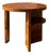 Art Deco Round Wood Side Table with Shelf For Sale