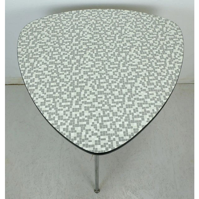 Kidney Coffee Table with Resopal Surface and Mosaic Optics on Metal Legs For Sale - Image 11 of 12