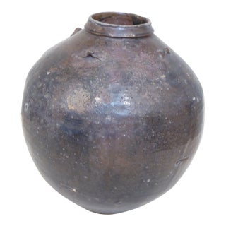 Antique Rustic Chinese Ceramic Wine Jug For Sale