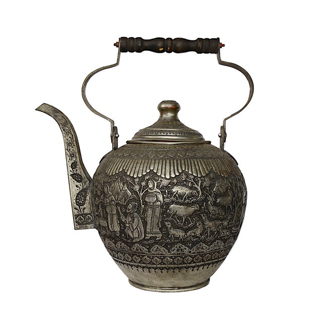 Large Copper Tea Pot with Engraving, 1940s For Sale - Image 17 of 17